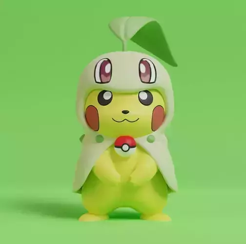 Pokemon - Pikachu Cosplay Chikorita
