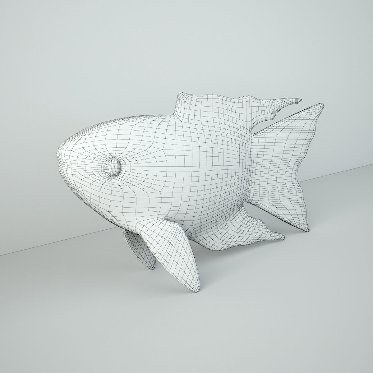Hand Carved Koi Fish Statue 3D model_4