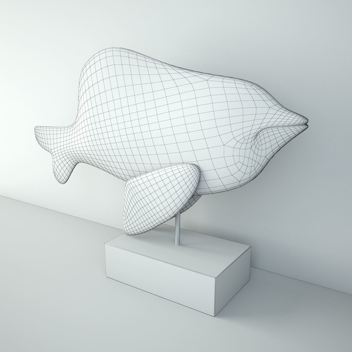 Hand-Carved Mango Wood Fish 3D model_4