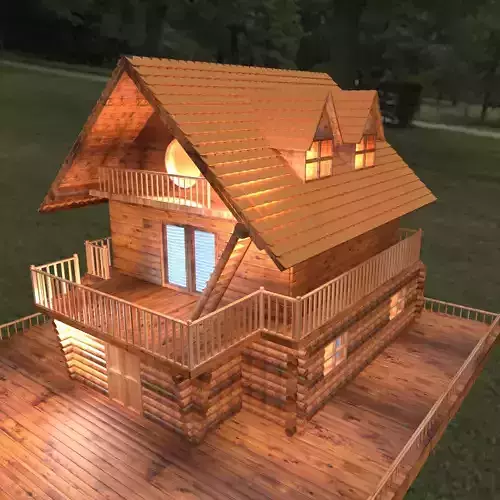 Cabin 3d model log