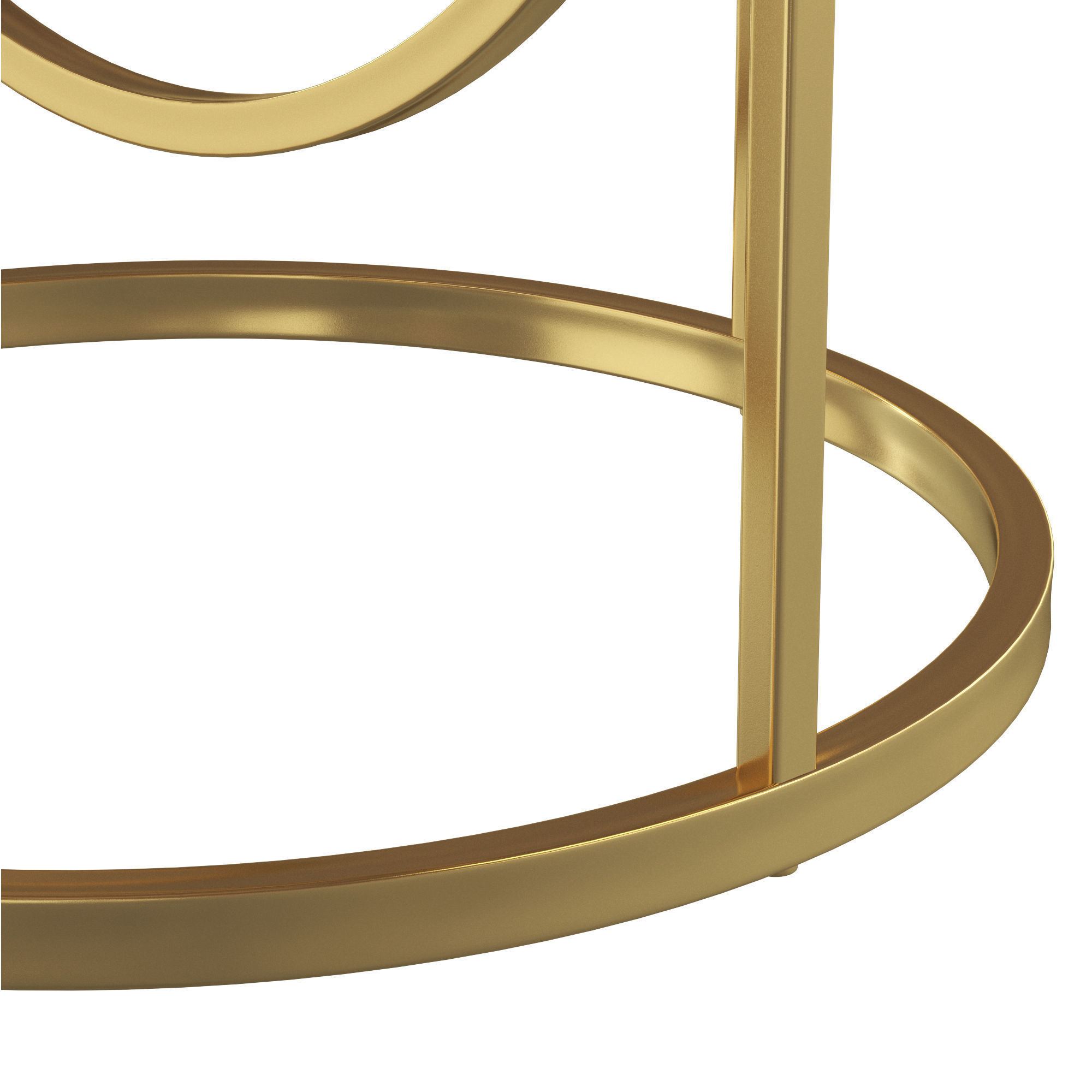 Round White Marble Side Table 3D model_2