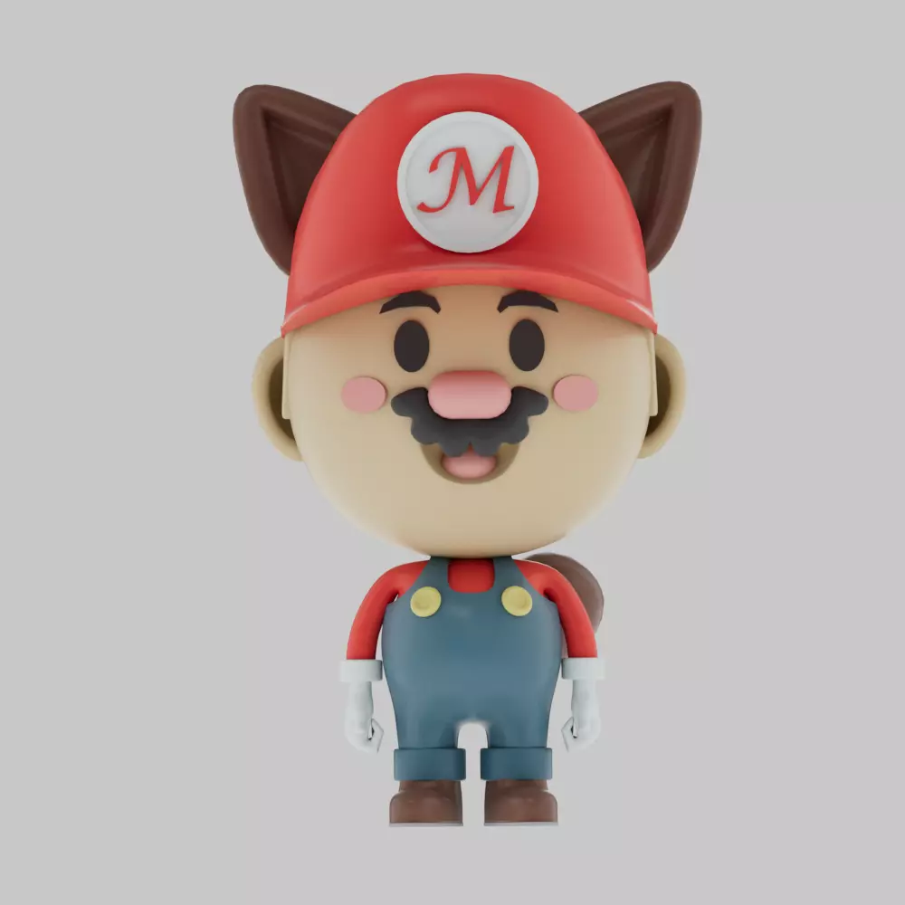 Mario 3d model figurine wearing hat 3D model_0