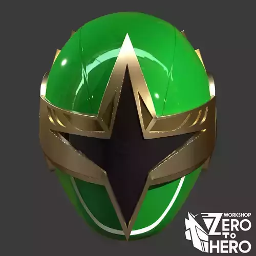 Power Ranger Ninja Storm Hurricanger Green Samurai Shuriken mode 3D print model