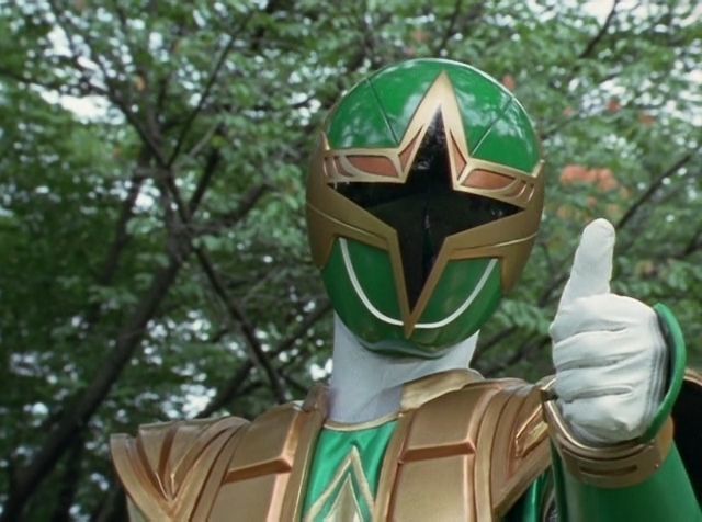 Power Ranger Ninja Storm Hurricanger Green Samurai Shuriken mode 3D print model_5