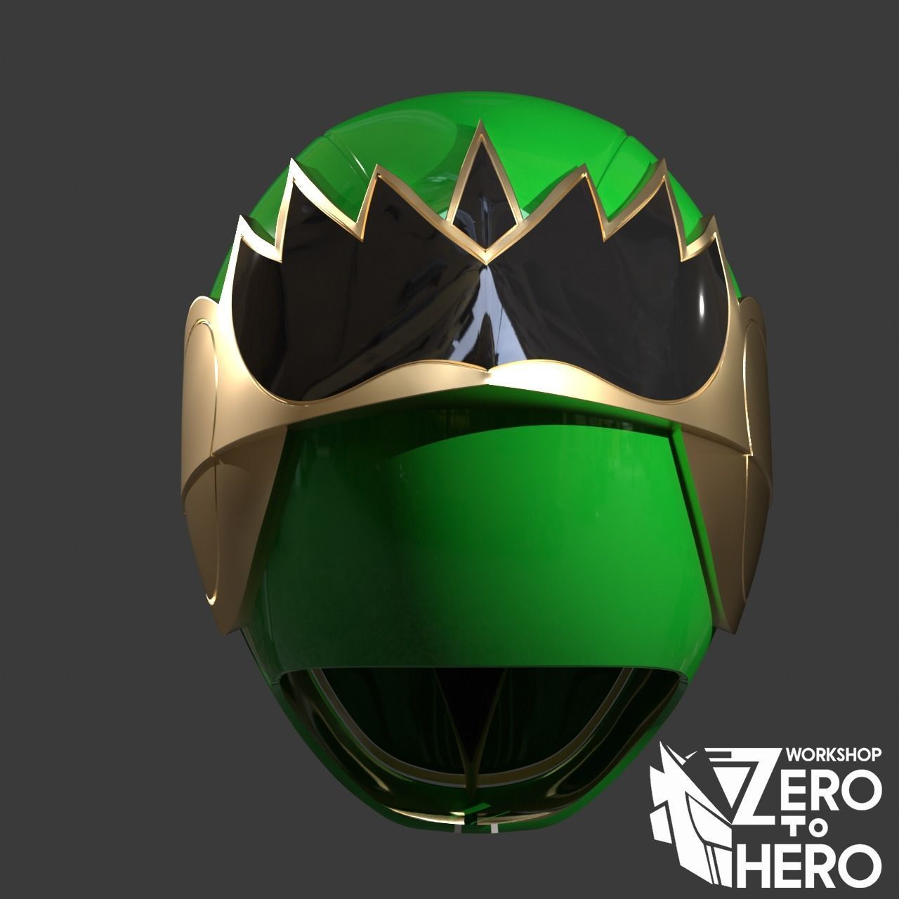 Power Ranger Ninja Storm Hurricanger Green Samurai Shuriken mode 3D print model_4