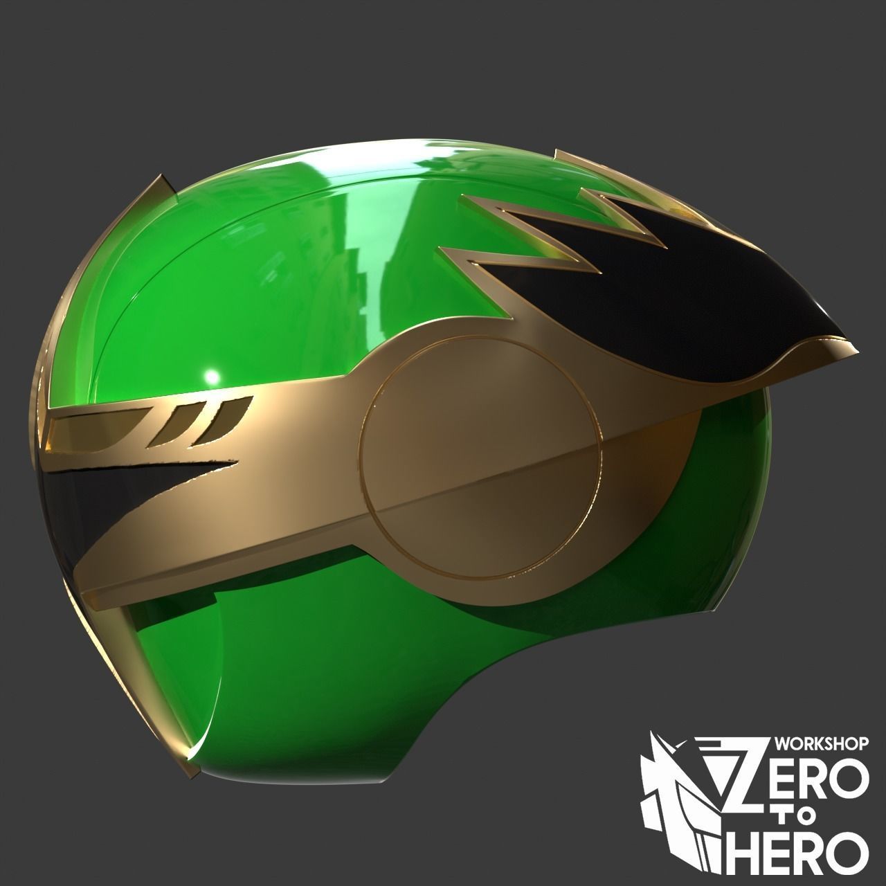 Power Ranger Ninja Storm Hurricanger Green Samurai Shuriken mode 3D print model_2