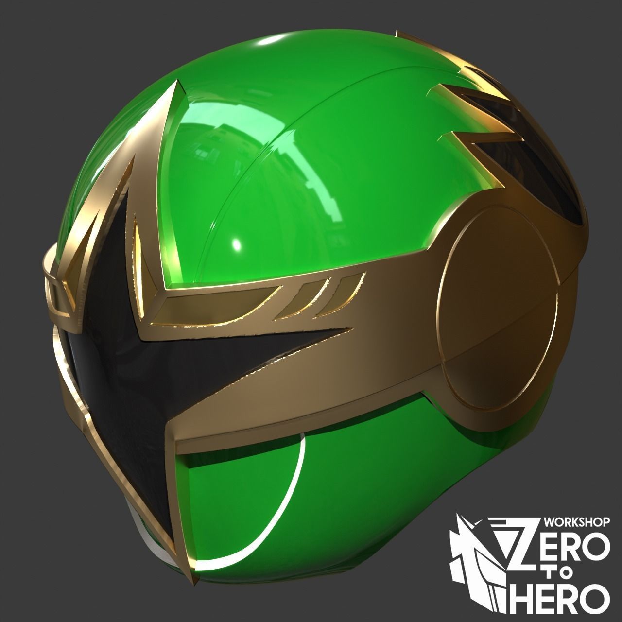 Power Ranger Ninja Storm Hurricanger Green Samurai Shuriken mode 3D print model_1