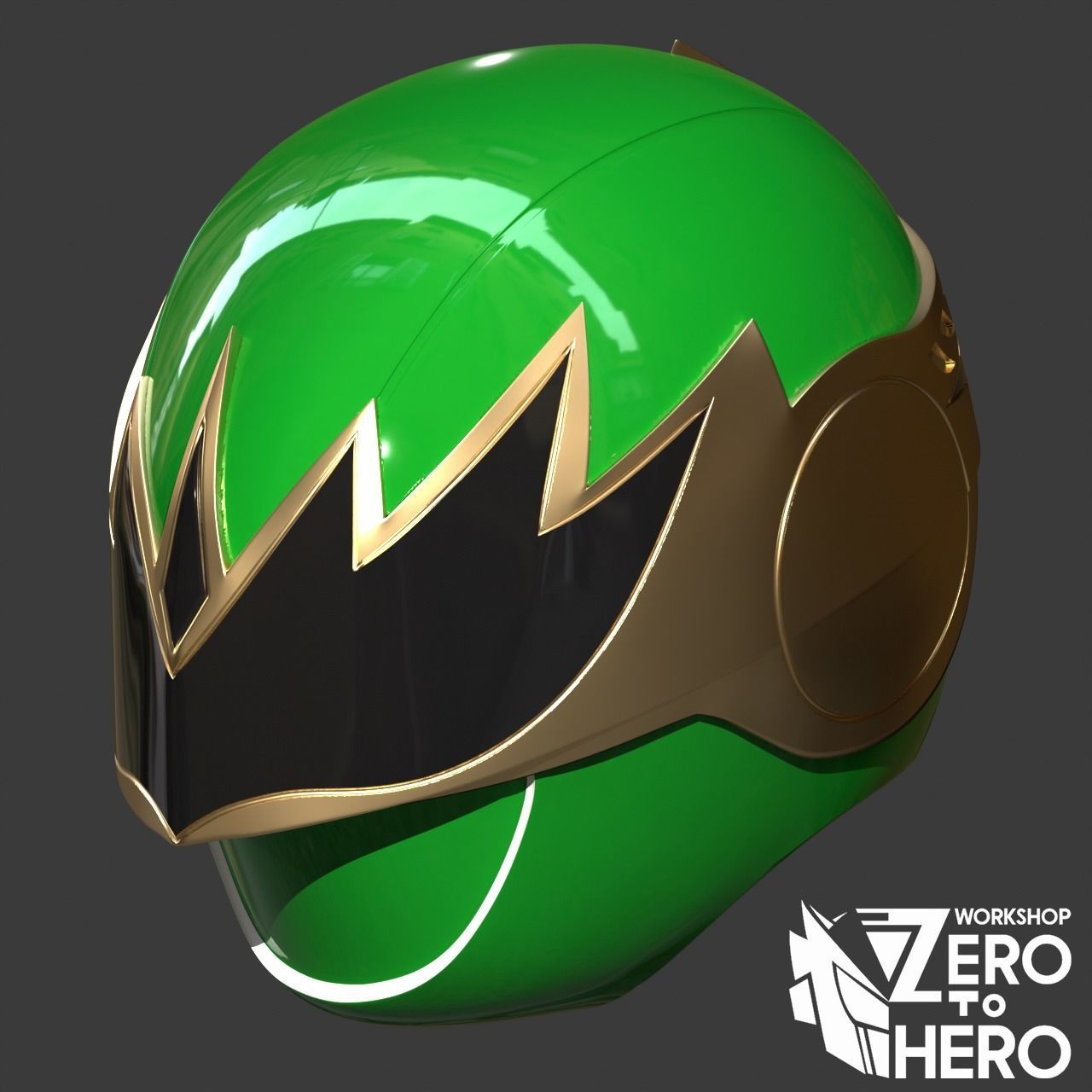 Power Ranger Ninja Storm Hurricanger Green Samurai Fire mode 3D print model_1