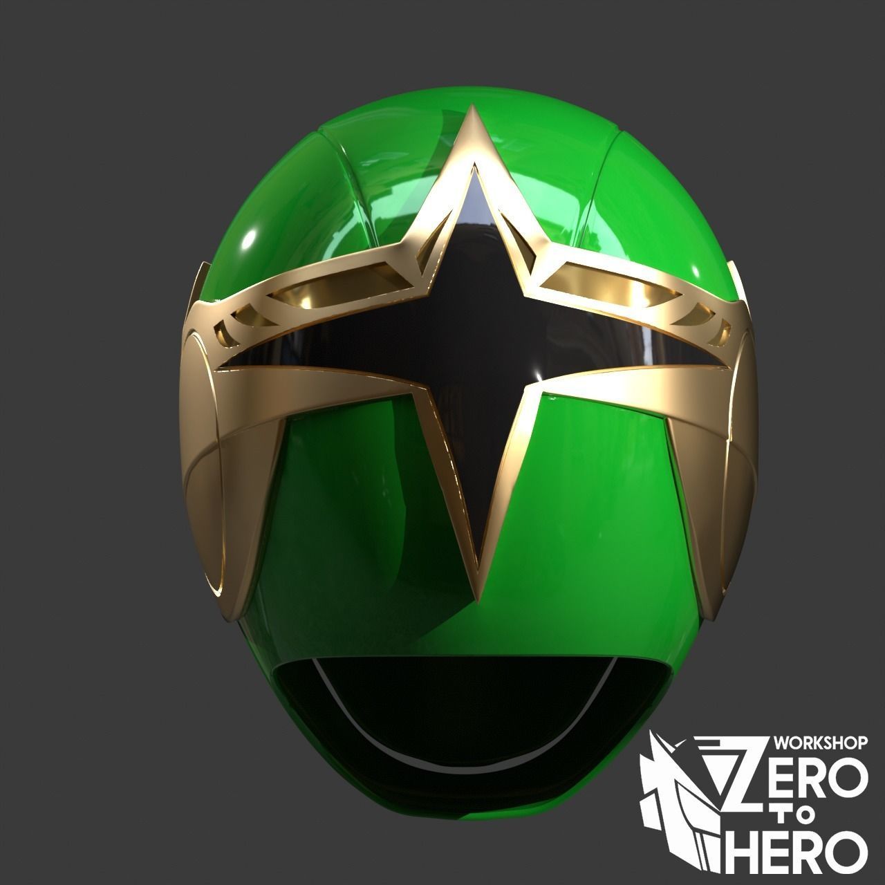 Power Ranger Ninja Storm Hurricanger Green Samurai Fire mode 3D print model_3