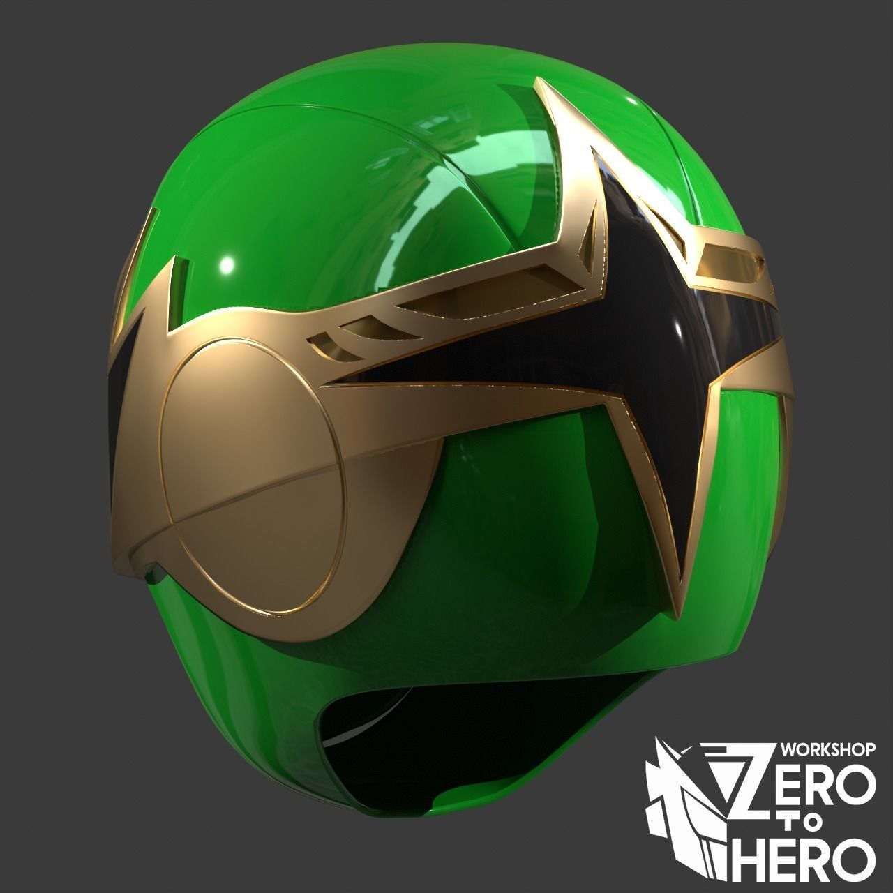 Power Ranger Ninja Storm Hurricanger Green Samurai Fire mode 3D print model_4