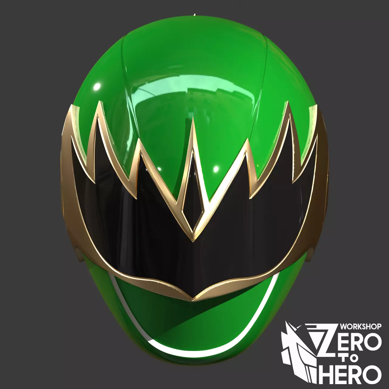 Power Ranger Ninja Storm Hurricanger Green Samurai Fire mode 3D print model_0