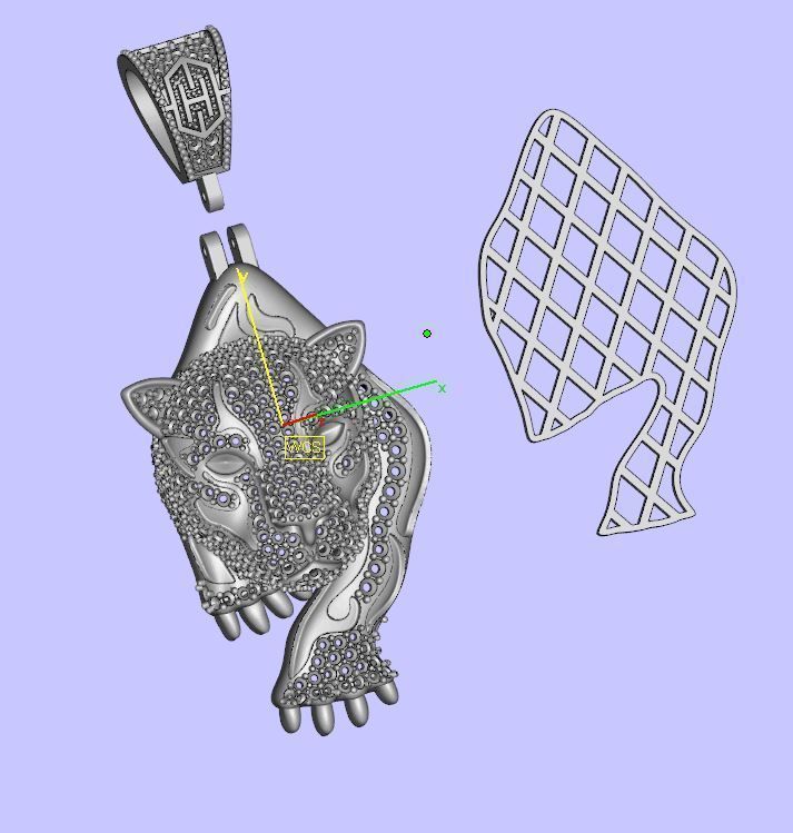 tiger pendant 3D print model_4