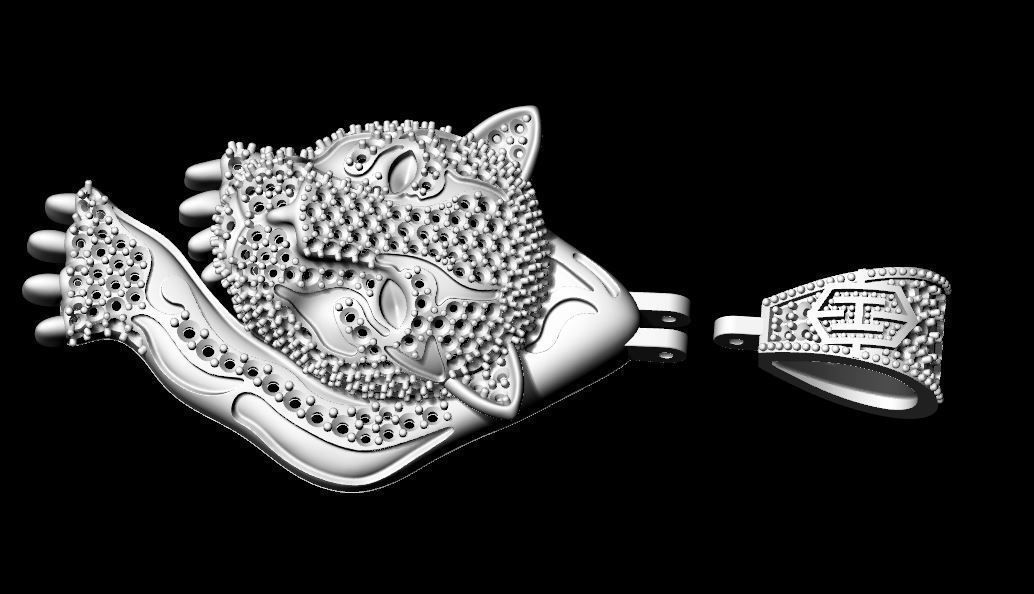 tiger pendant 3D print model_3