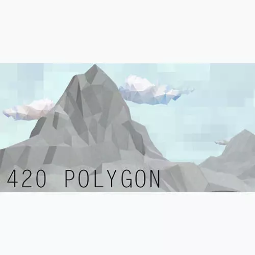 Lowpoly Landscape Mountain and Hill Game ready Low-poly 3D model_0