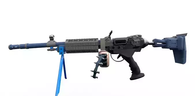 Machinegun machine gun Low-poly 3D model Machinegun machine gun Low-poly 3D model