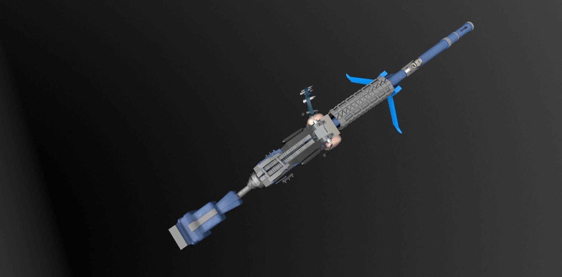 Machinegun machine gun Low-poly 3D model_3