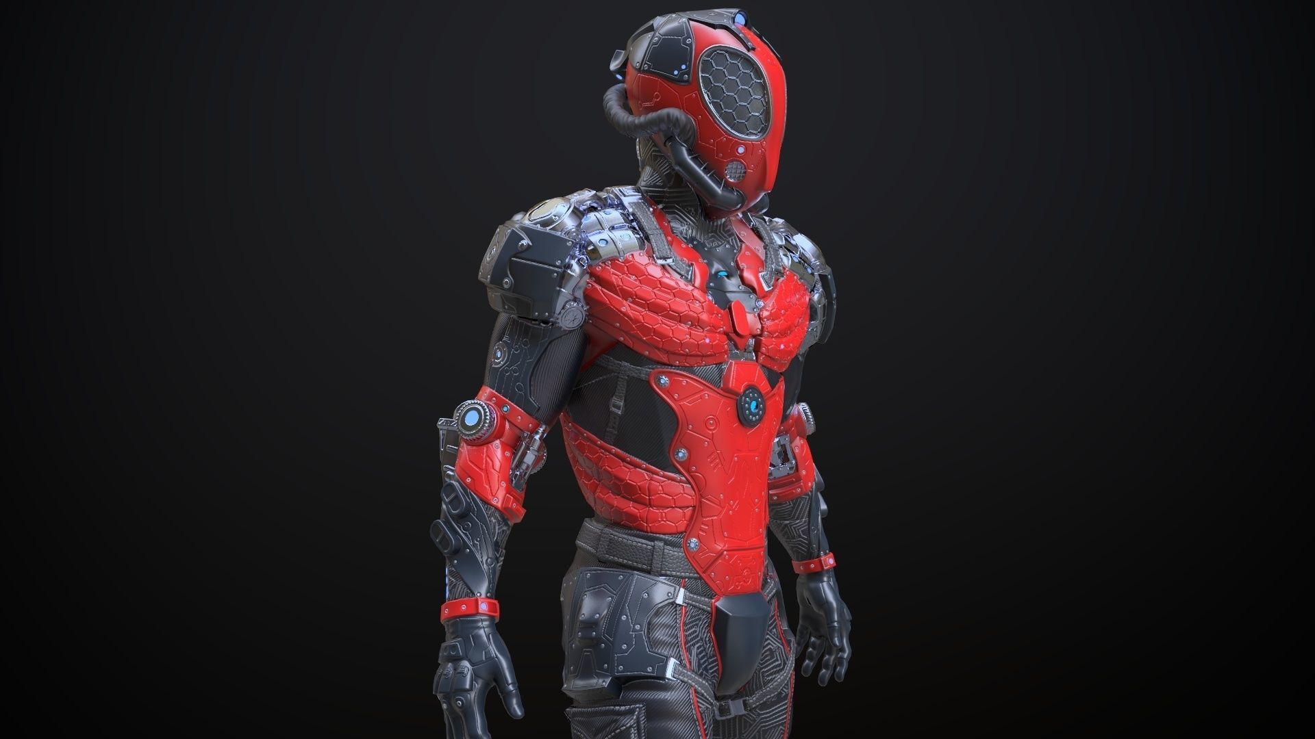 Sci-fi Character 3 Low-poly 3D model_7