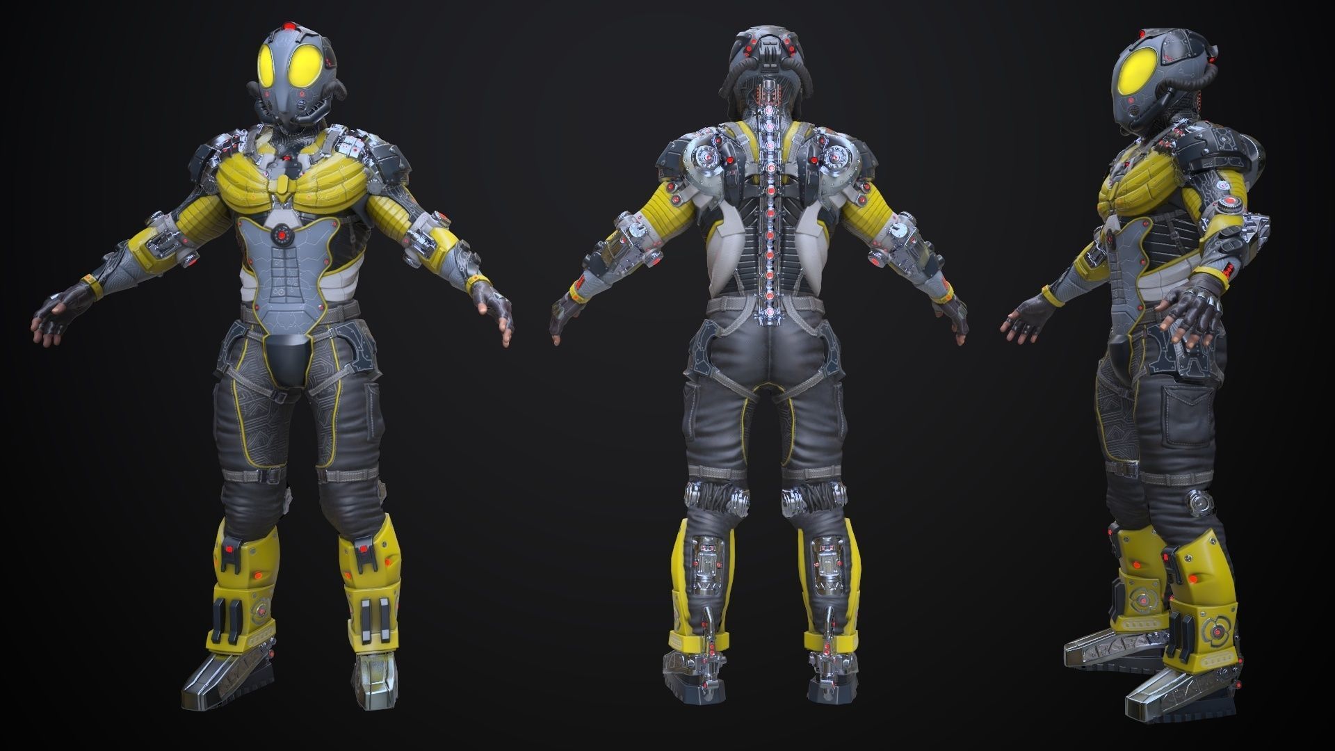 Sci-fi Character 3 Low-poly 3D model_9