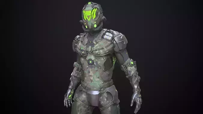 Sci-fi Character 3 Low-poly 3D model