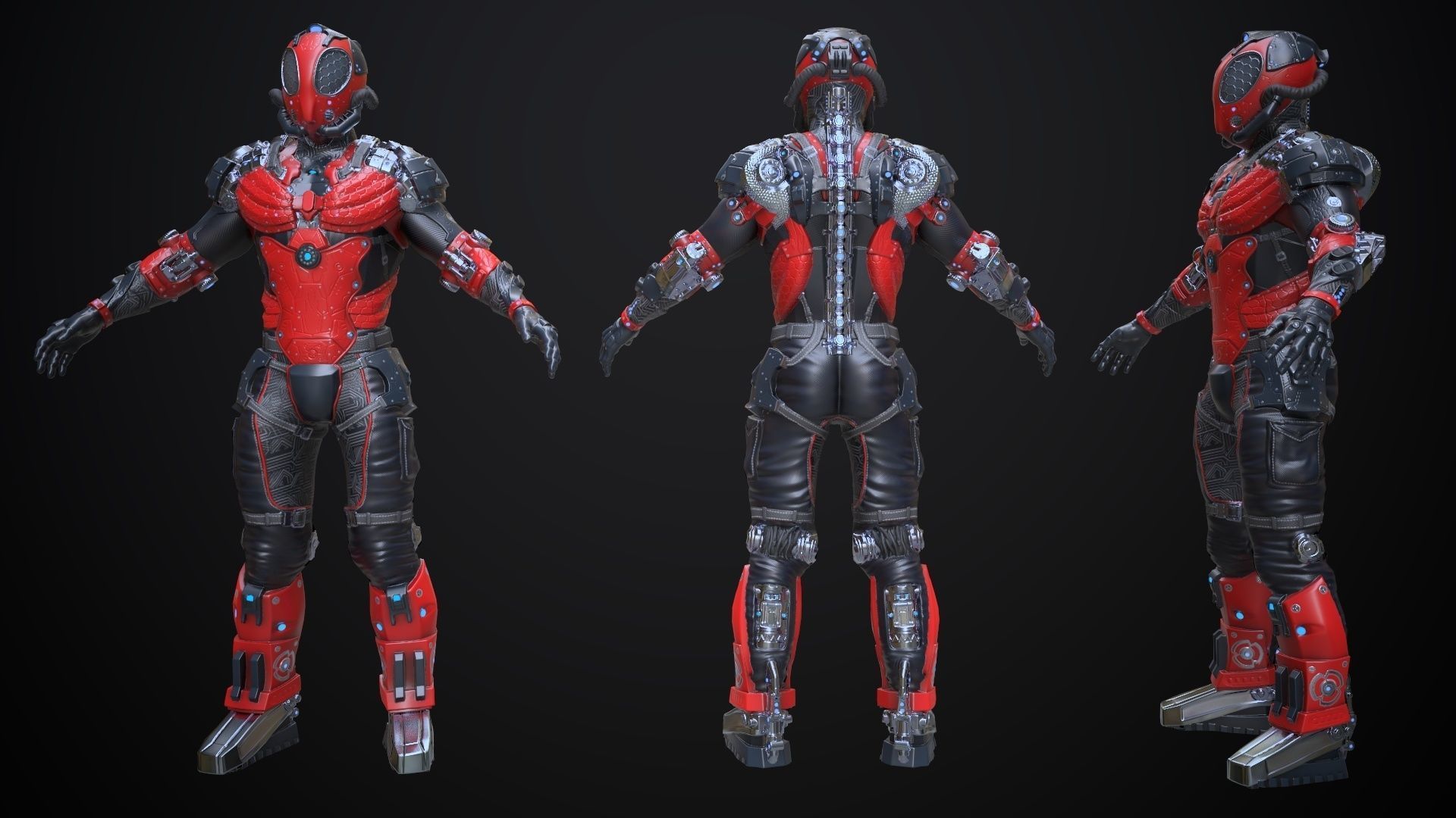 Sci-fi Character 3 Low-poly 3D model_10