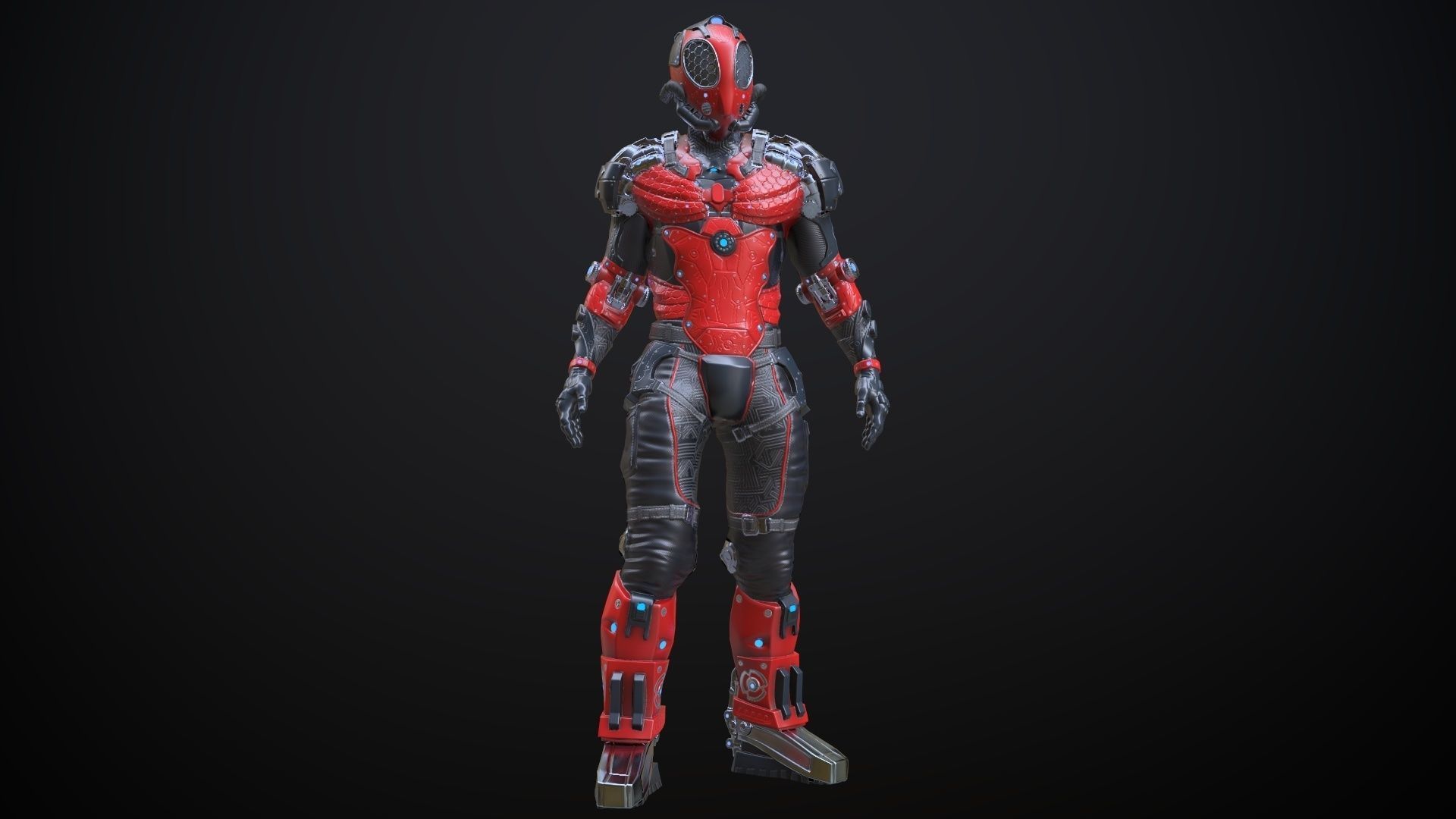 Sci-fi Character 3 Low-poly 3D model_6