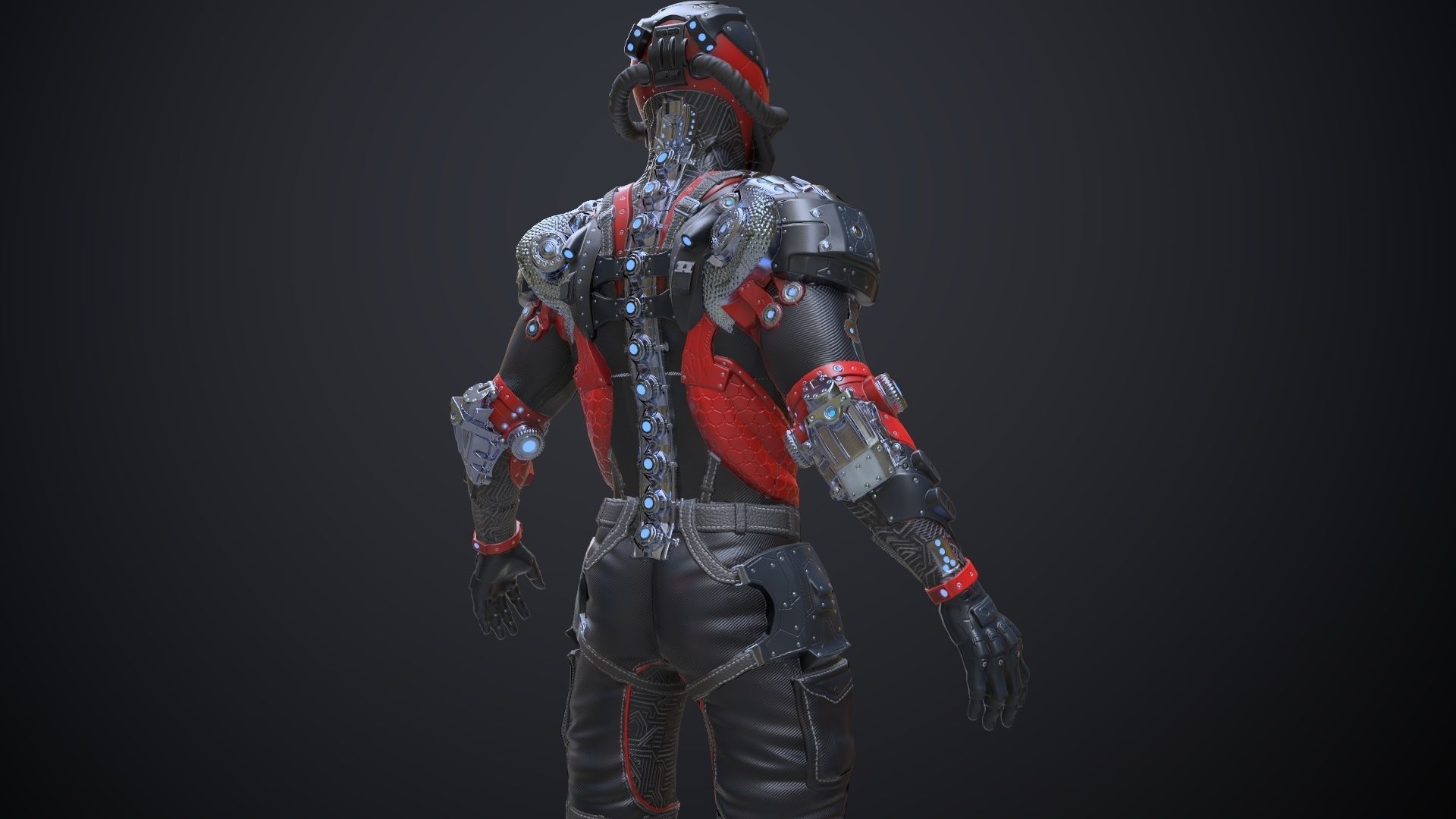 Sci-fi Character 3 Low-poly 3D model_16