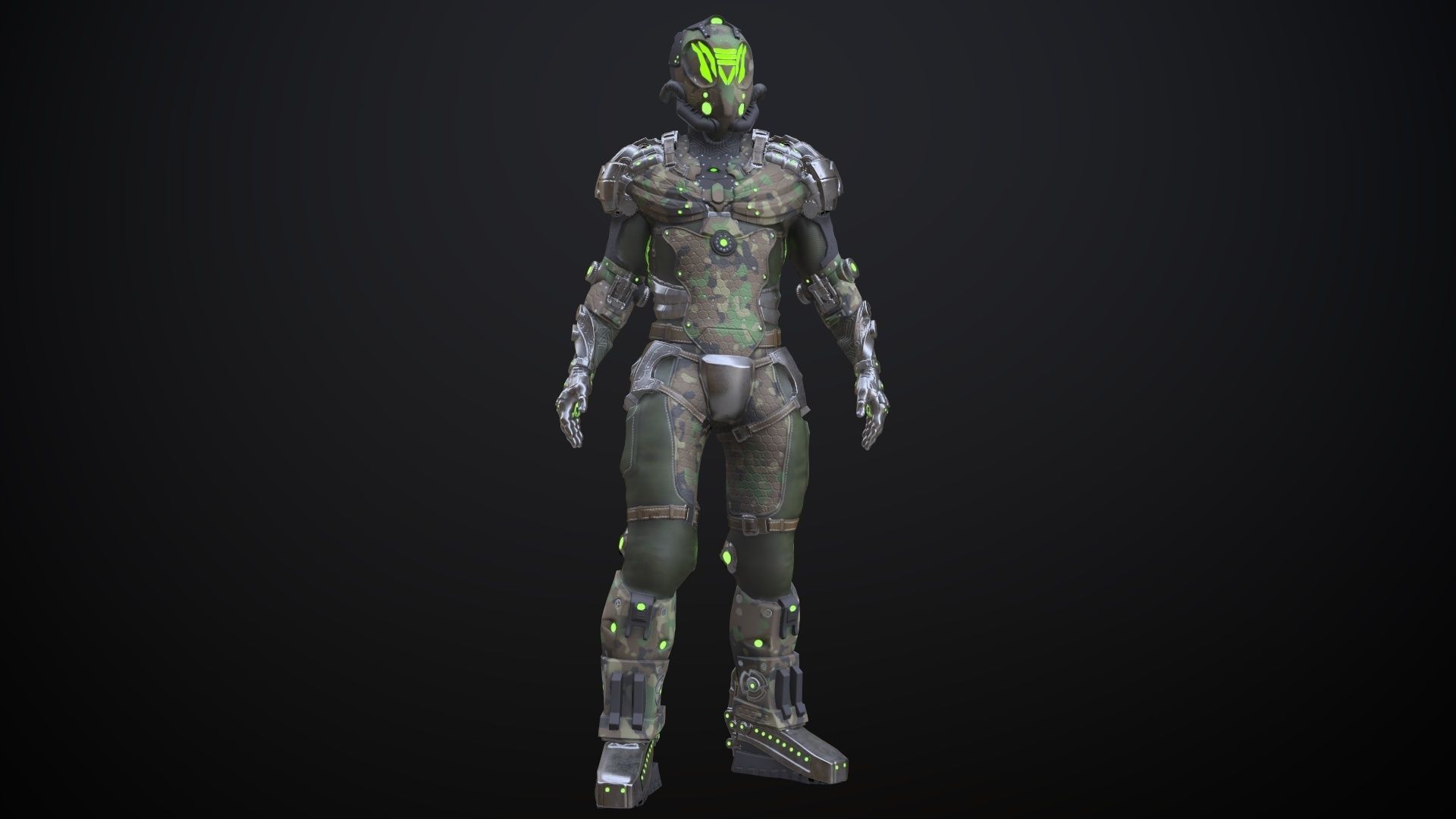 Sci-fi Character 3 Low-poly 3D model_5