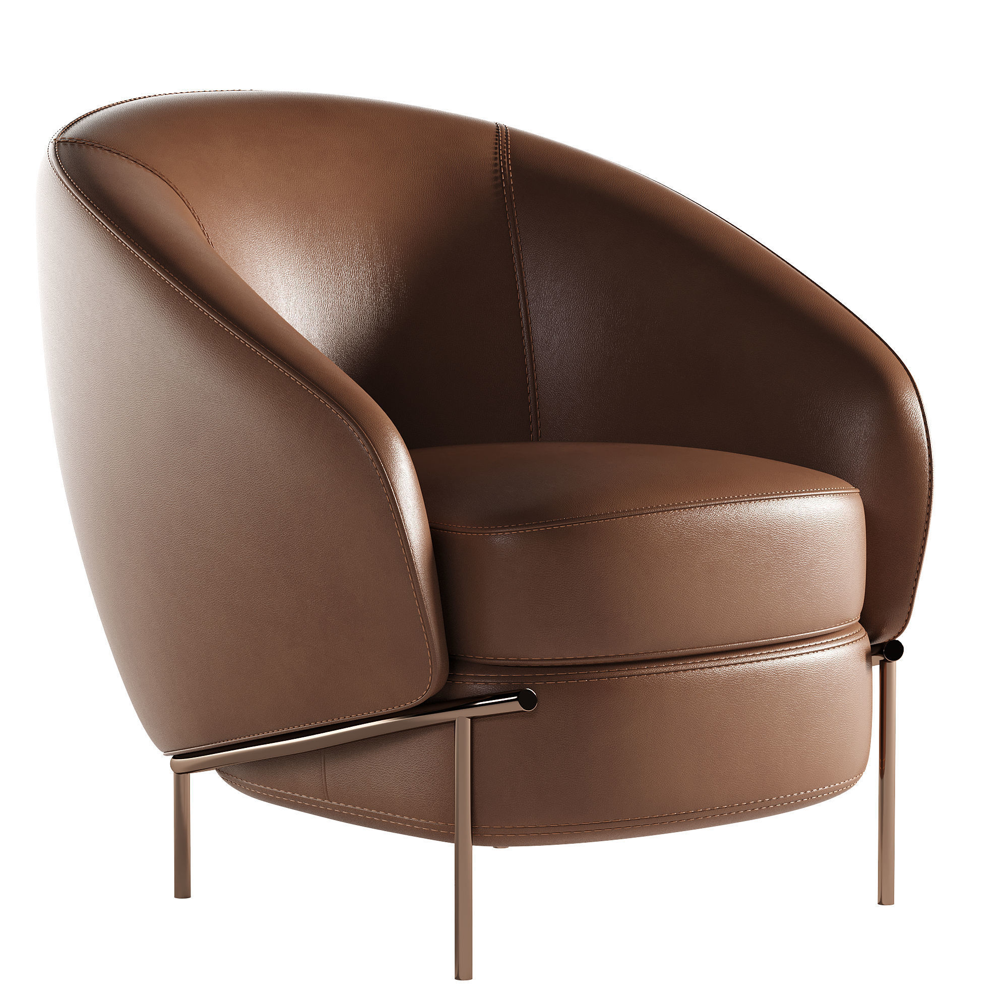 LLOYD Armchair Low-poly 3D model_1