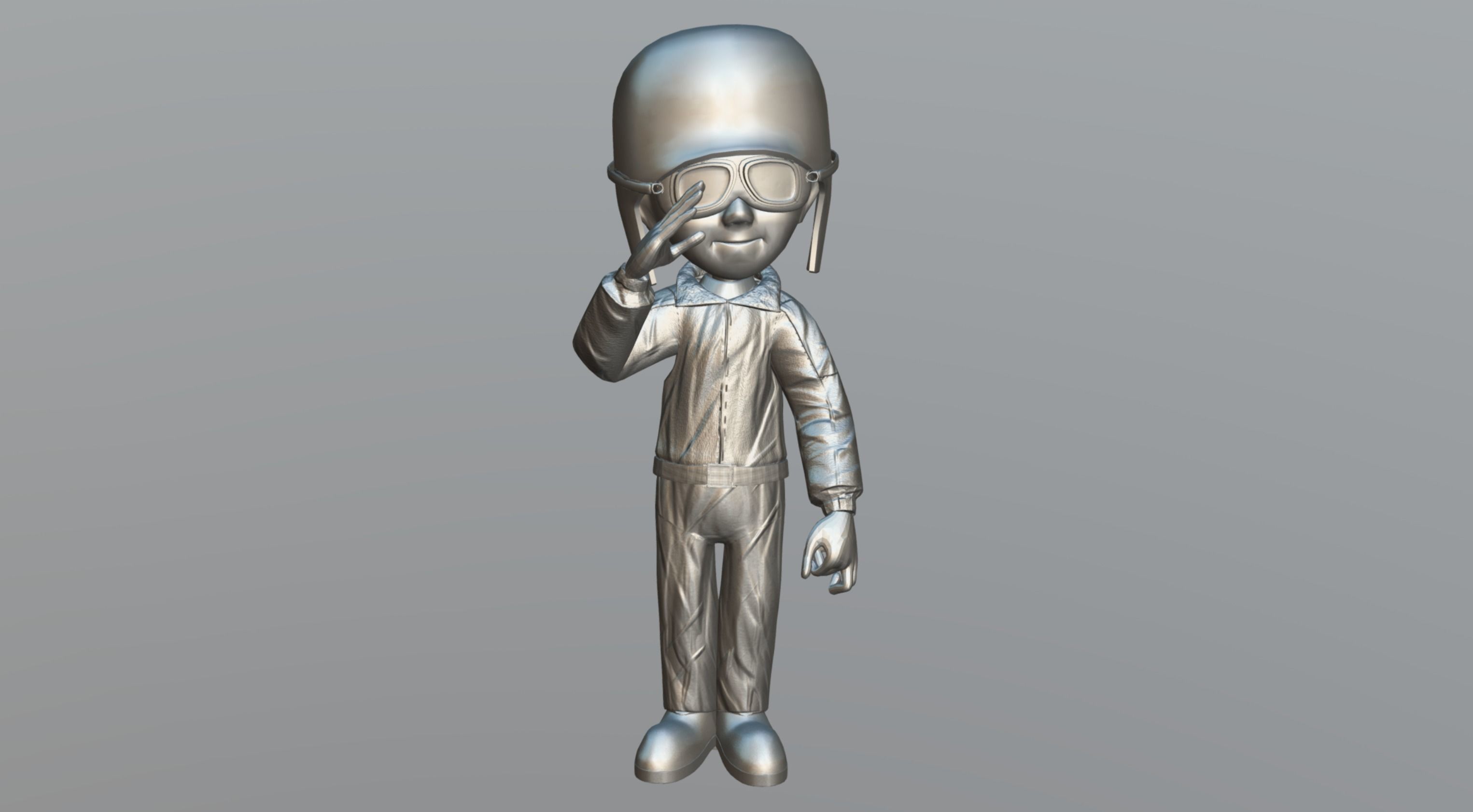 Cartoon Pilot Low-poly 3D model_13
