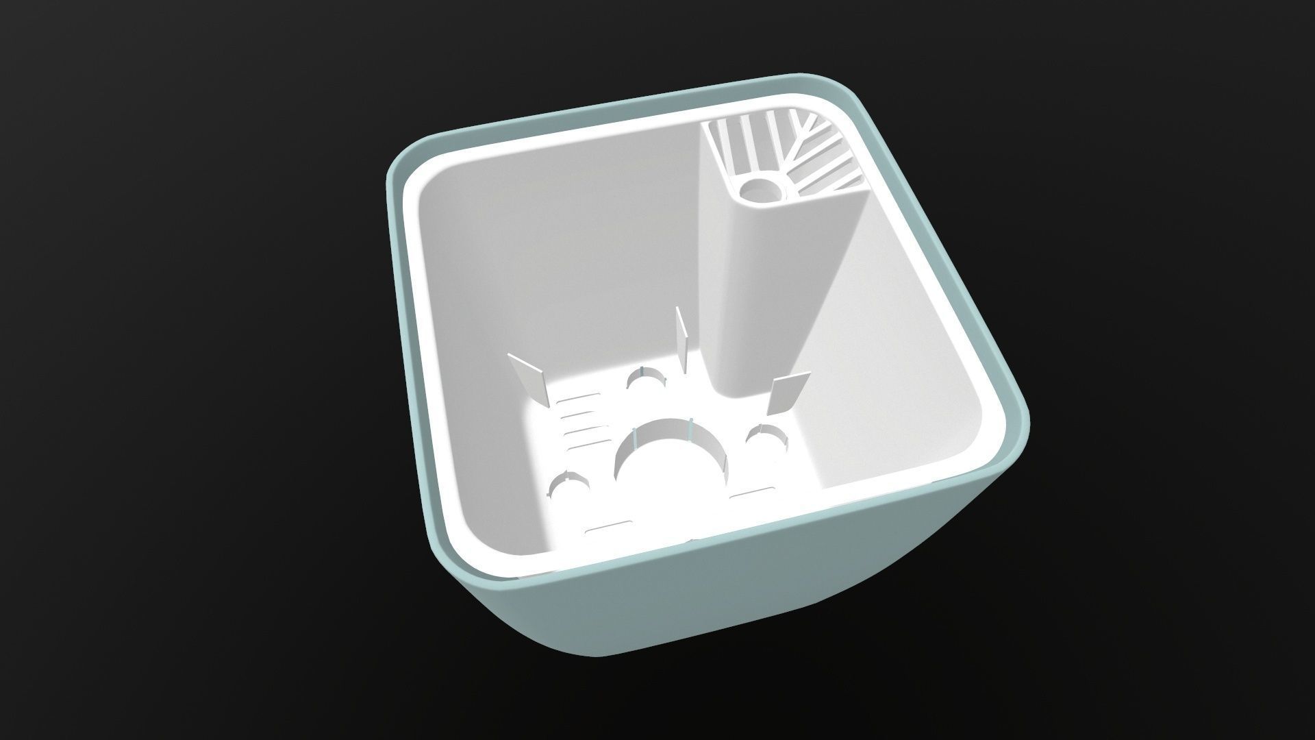 Washbasin plastic container 3D model_7