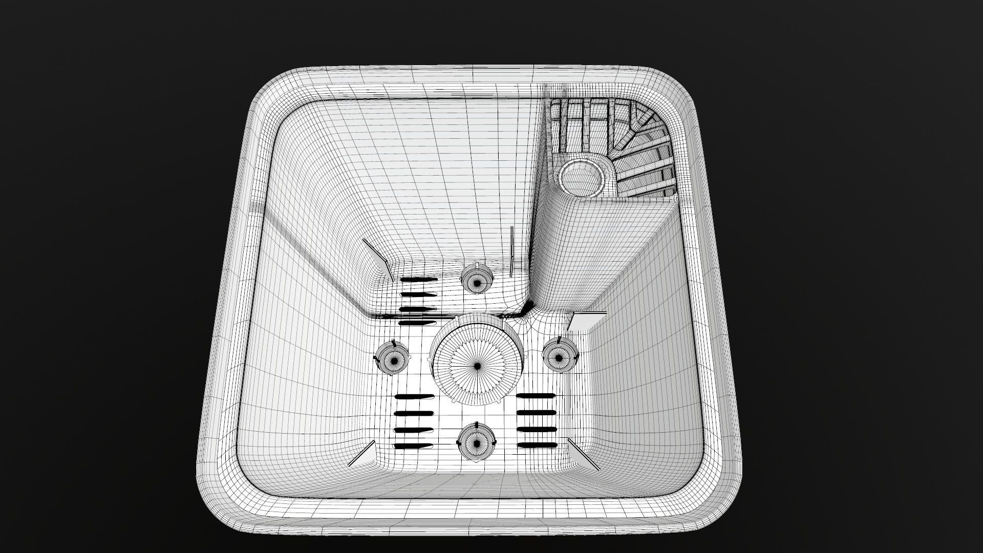 Washbasin plastic container 3D model_16