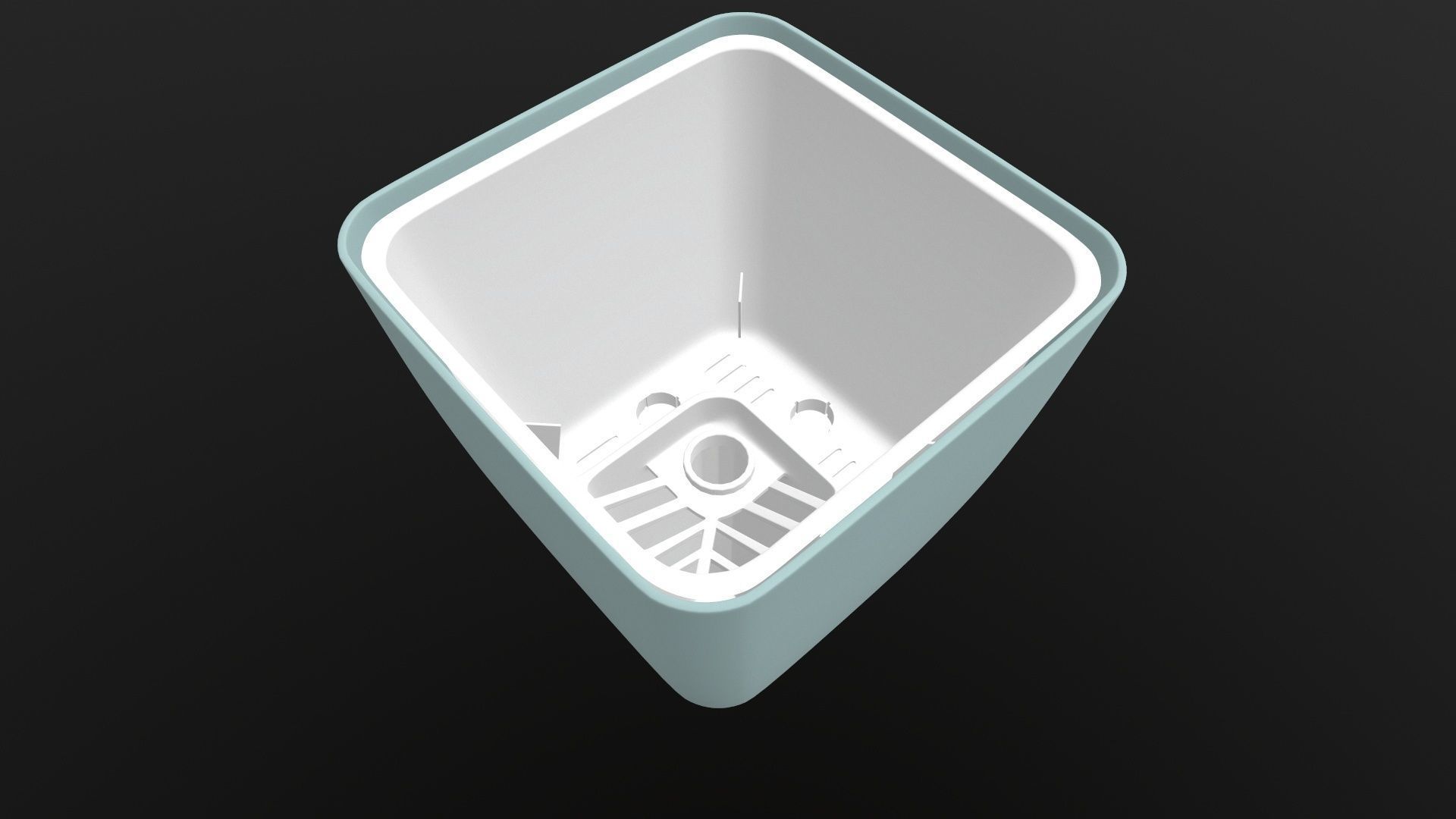 Washbasin plastic container 3D model_4
