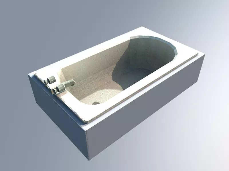 Bath bathroom-interior Low-poly 3D model_0