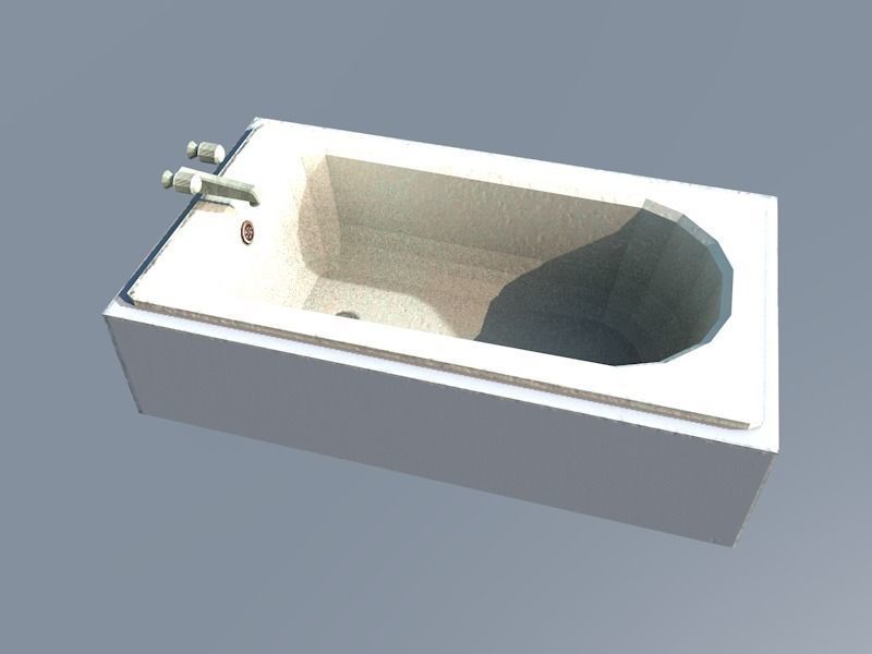 Bath bathroom-interior Low-poly 3D model_1