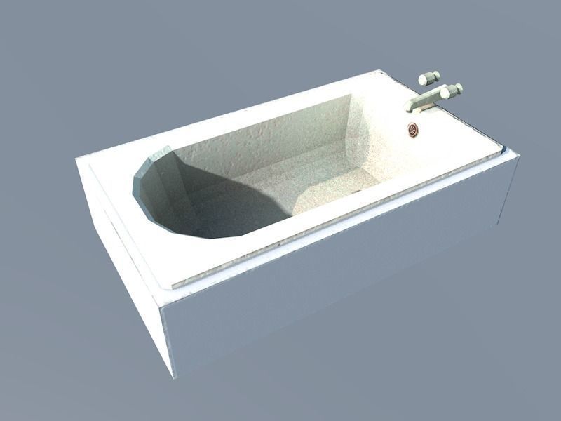 Bath bathroom-interior Low-poly 3D model_3
