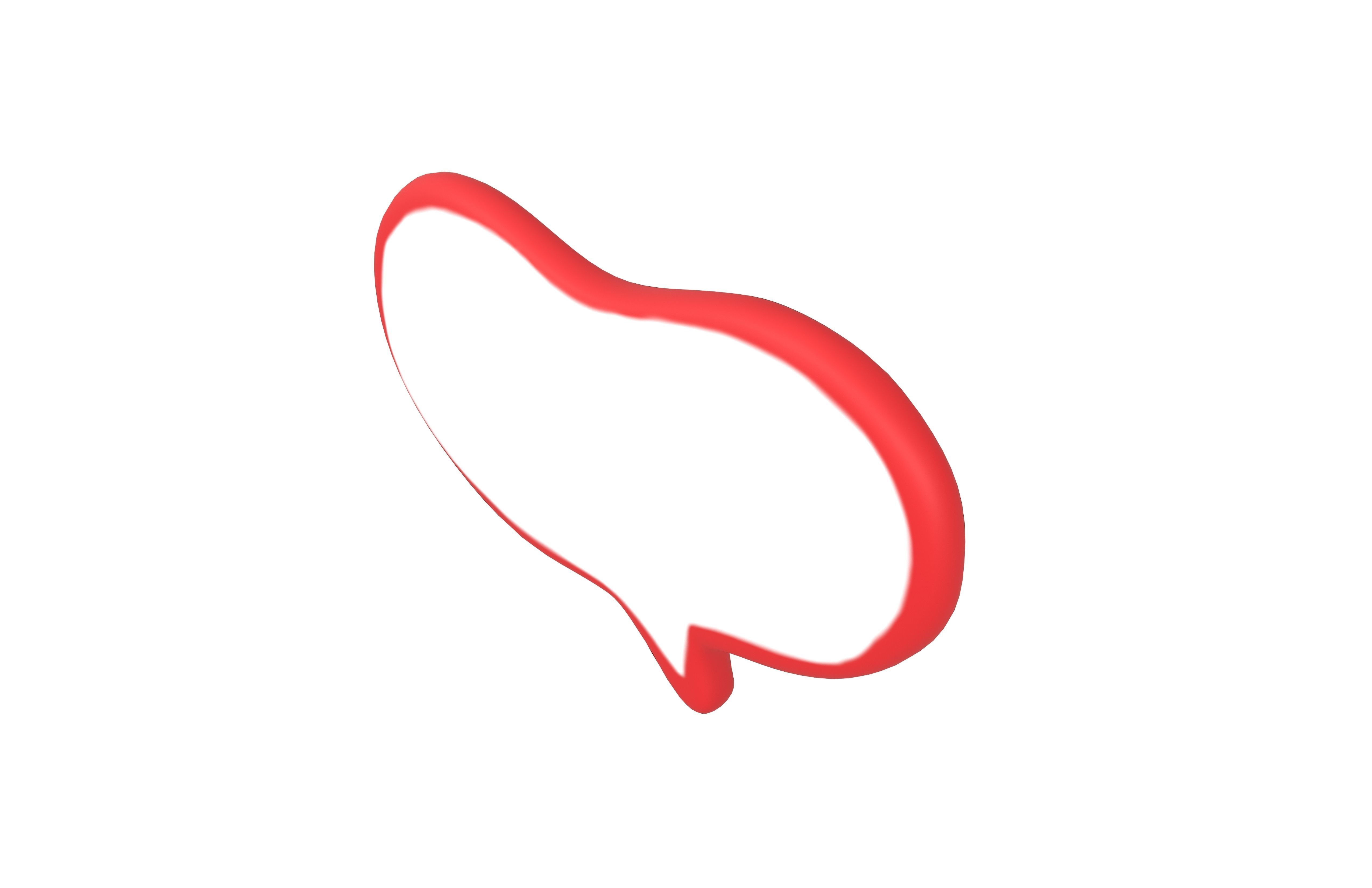 Speech Balloon v14 006 Low-poly 3D model_2