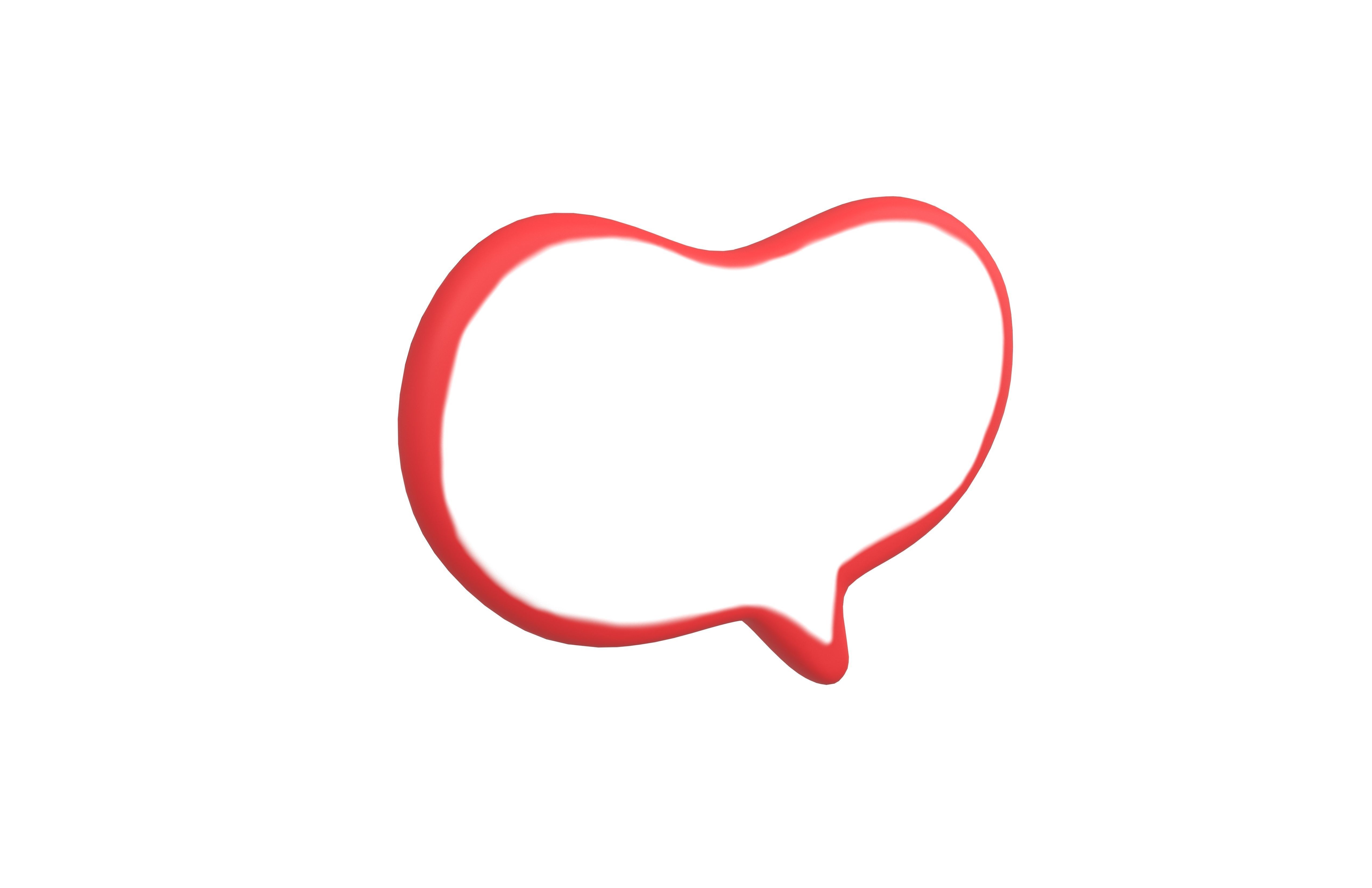 Speech Balloon v14 006 Low-poly 3D model_1