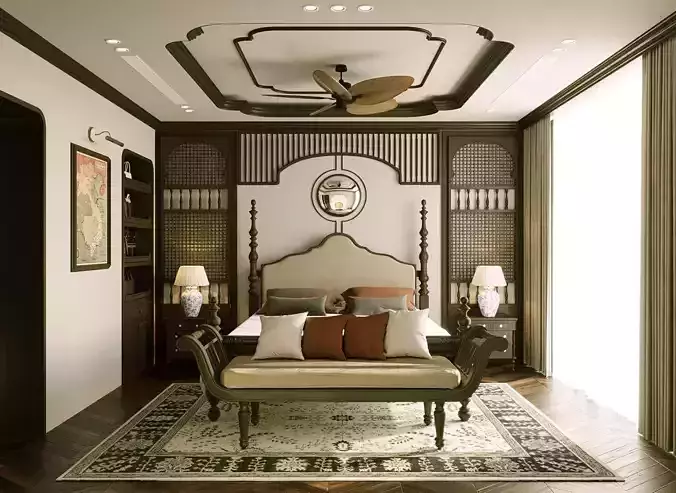 Bed room Interior Design 3D Model - 01