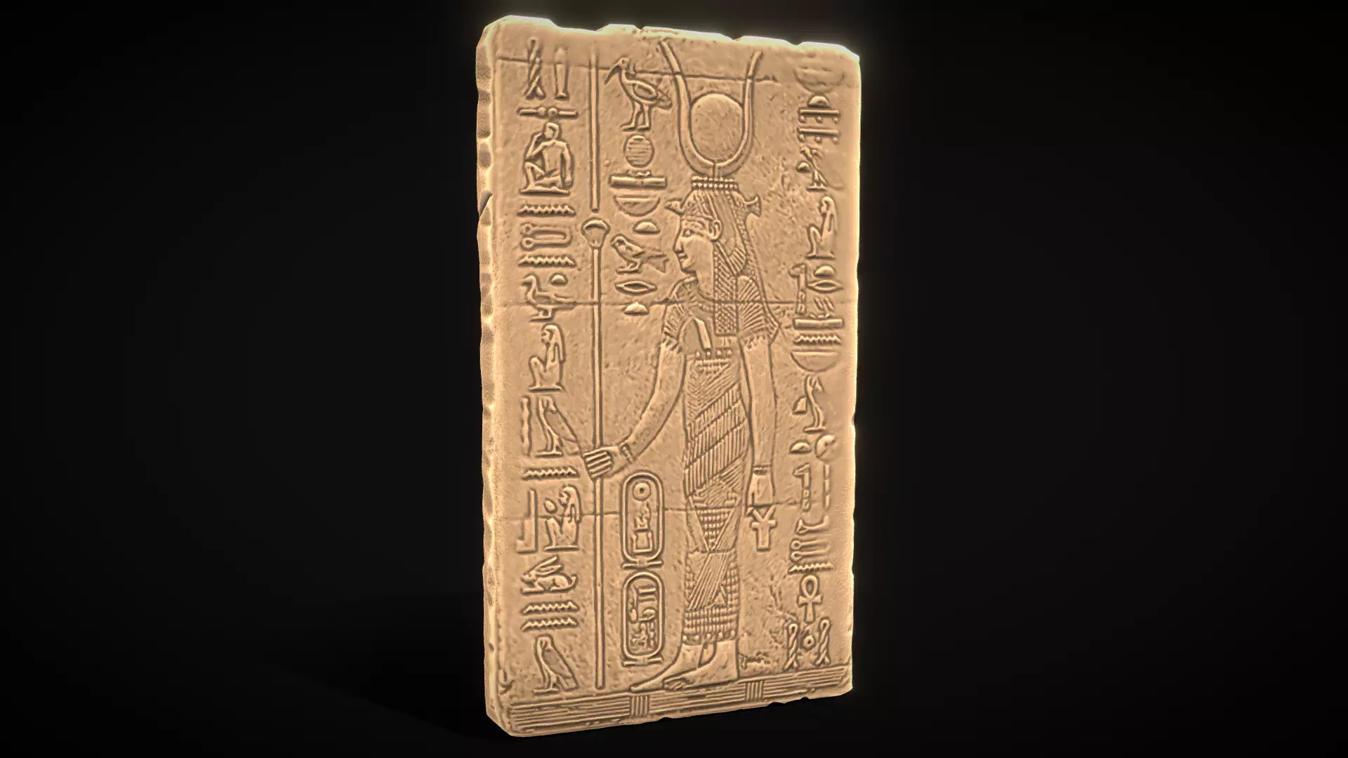 Egypt Carved tomb Stone Game ready 3D model