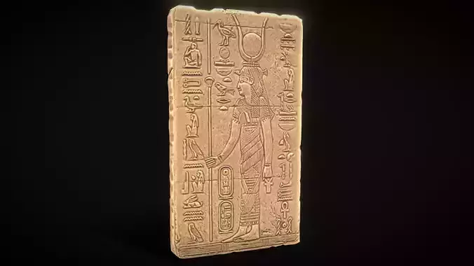 Egypt Carved  tomb Stone Game ready 3D model
