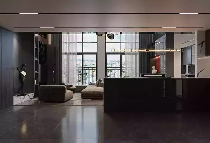 Living interior design Model - 01 3D model