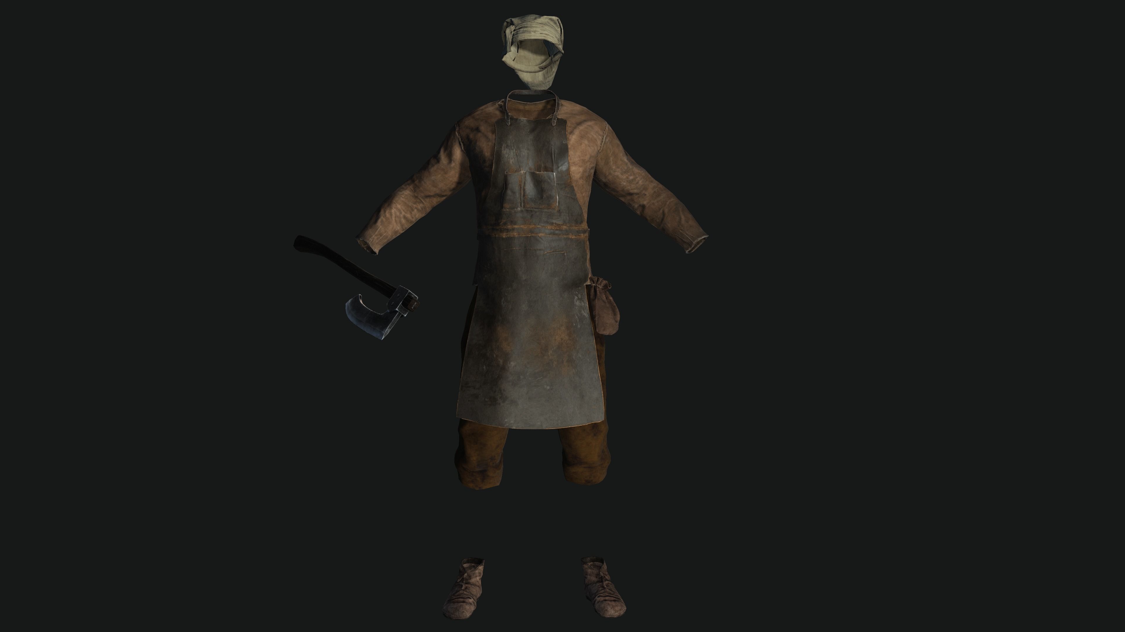 3D AAA Medieval Male Character - Butcher Man  Low-poly 3D model_15