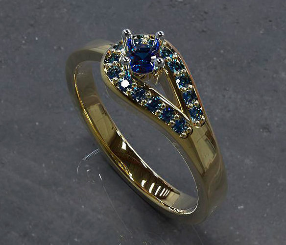 Sapphire Ring 3D print model