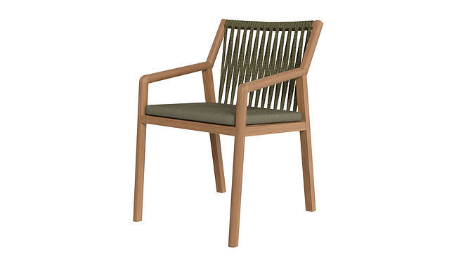 JATI AND KEBON Ritz Teak Arm Chair 3D model