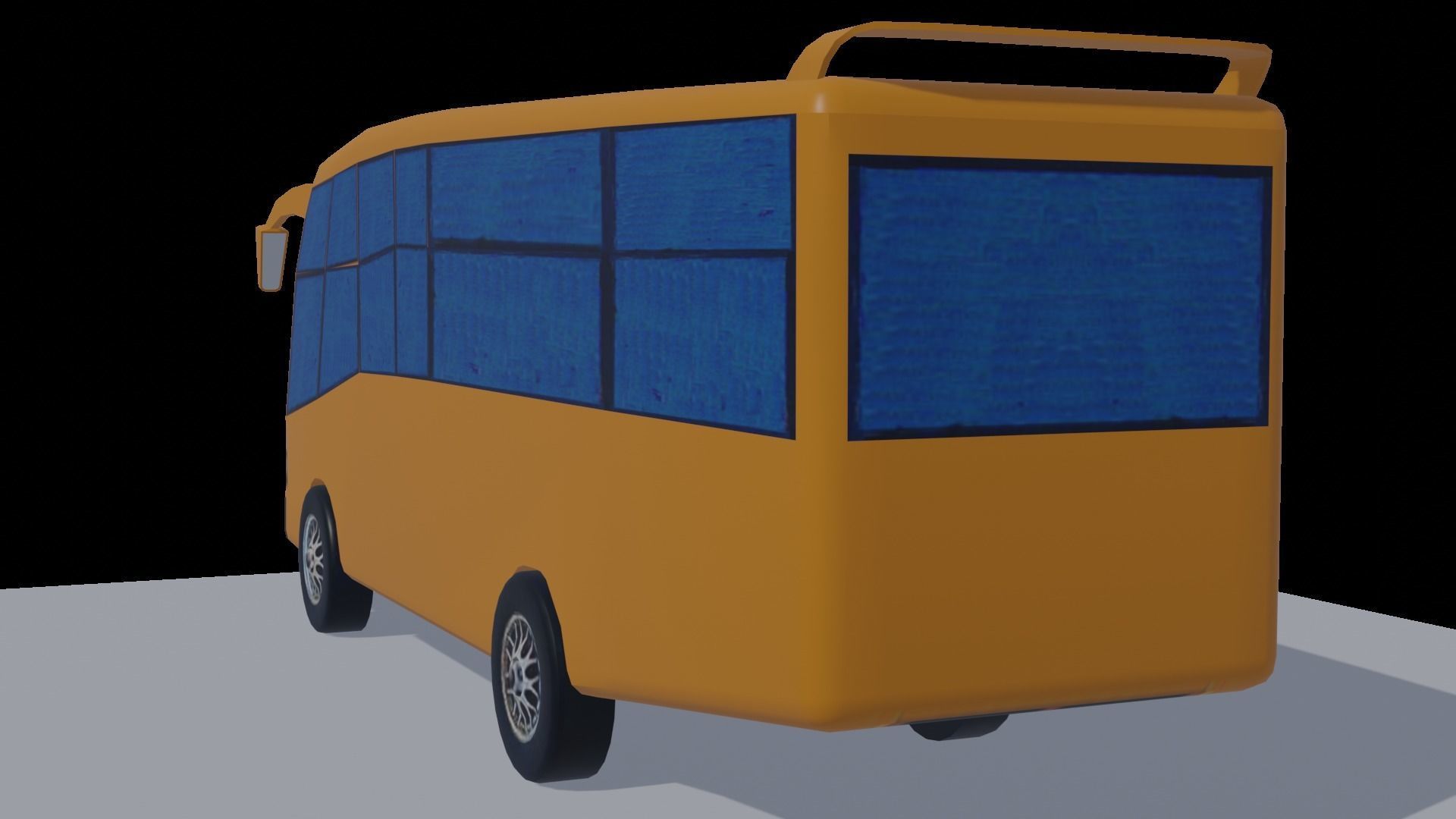 Game Ready Minibus school bus Low-poly 3D model_2