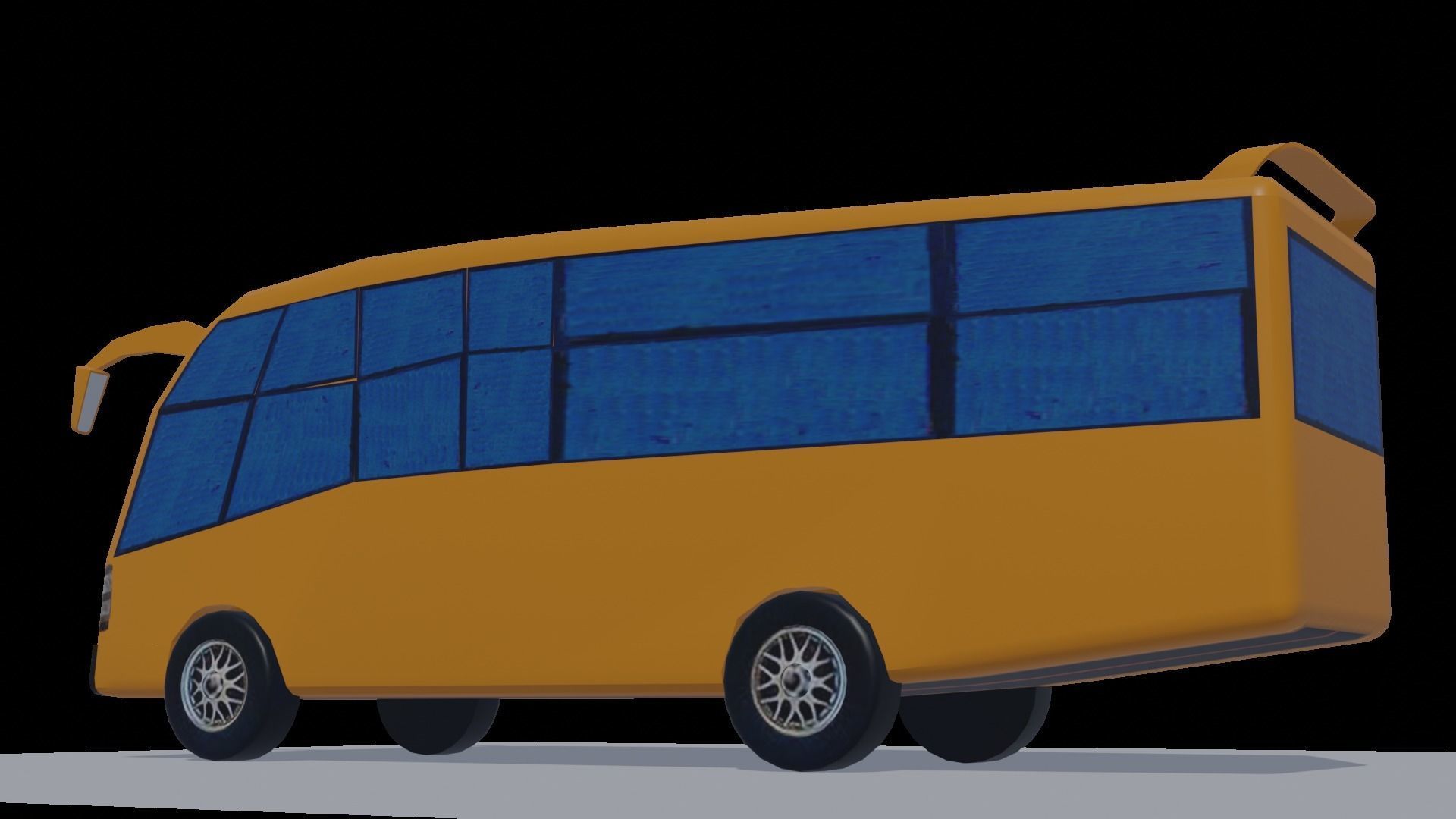 Game Ready Minibus school bus Low-poly 3D model_3