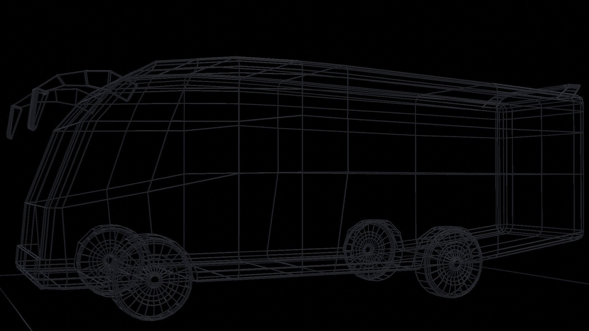 Game Ready Minibus school bus Low-poly 3D model_5