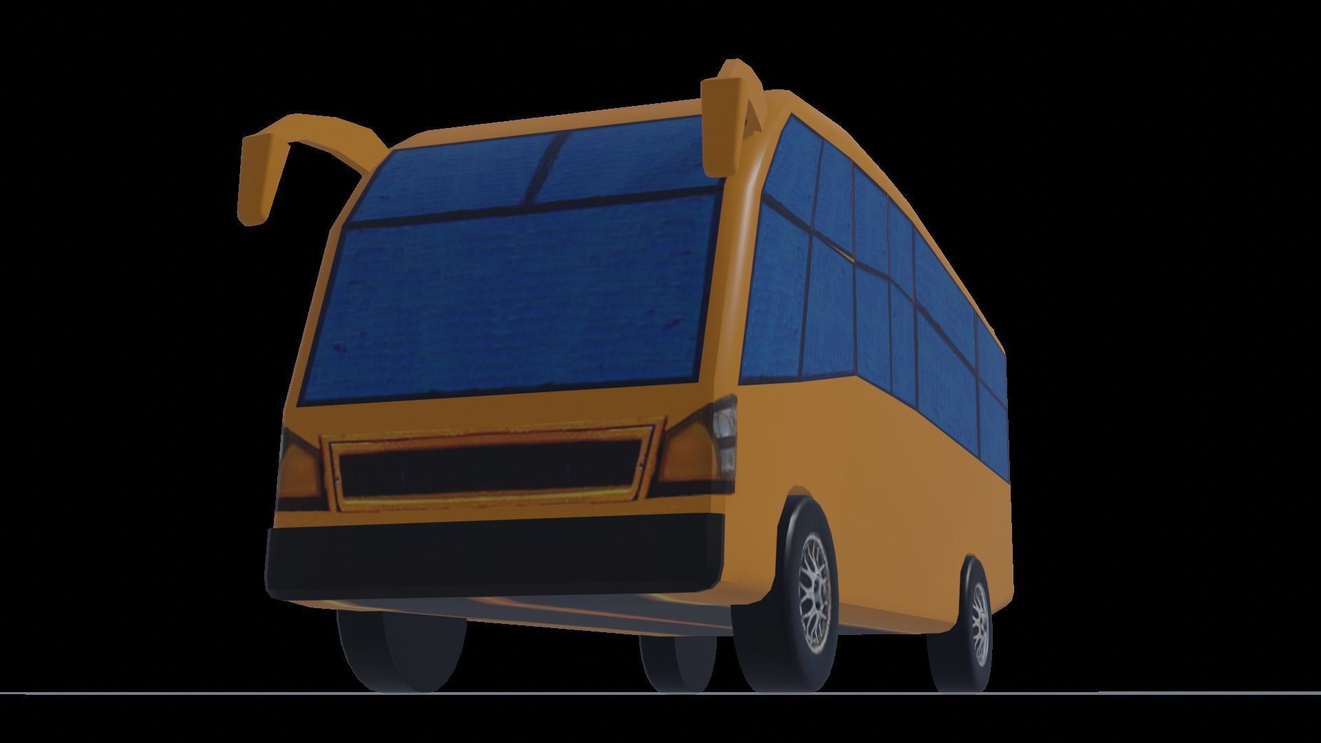 Game Ready Minibus school bus Low-poly 3D model_4