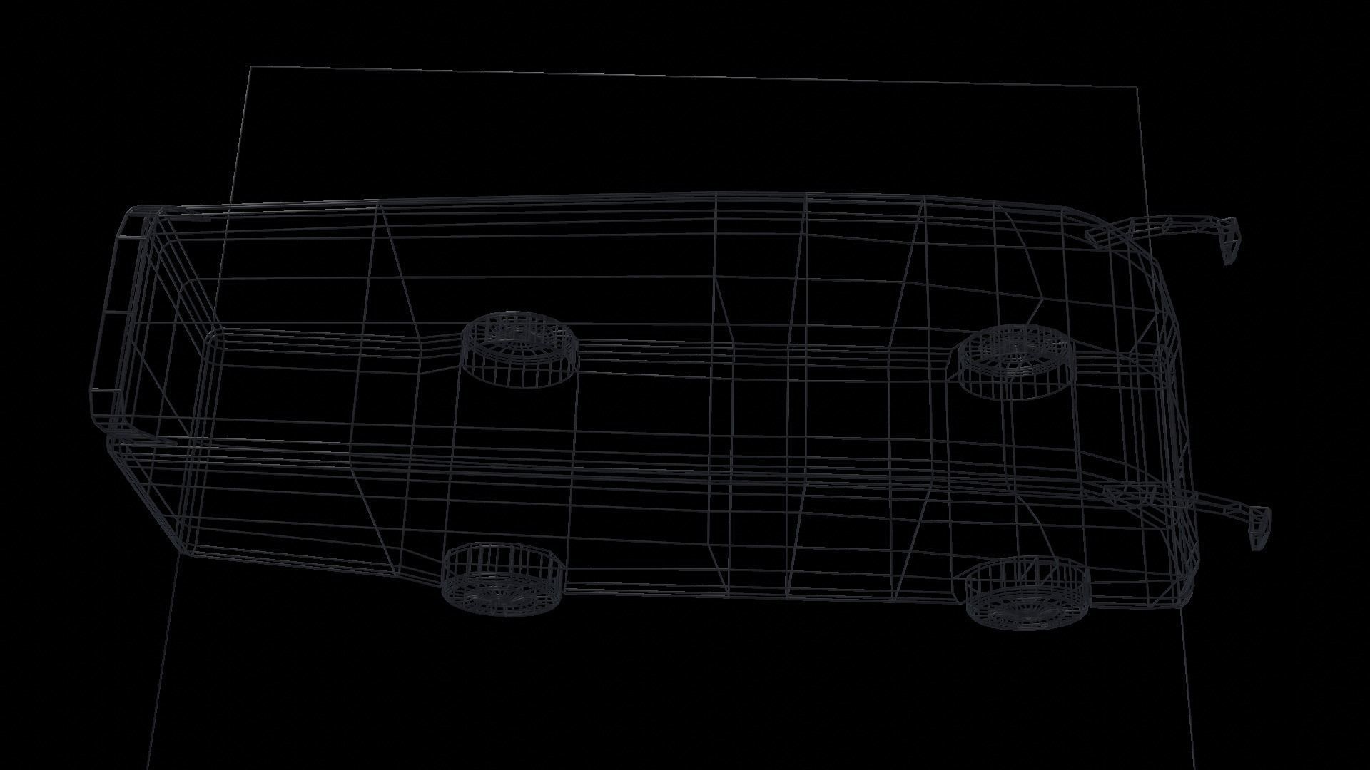 Game Ready Minibus school bus Low-poly 3D model_7