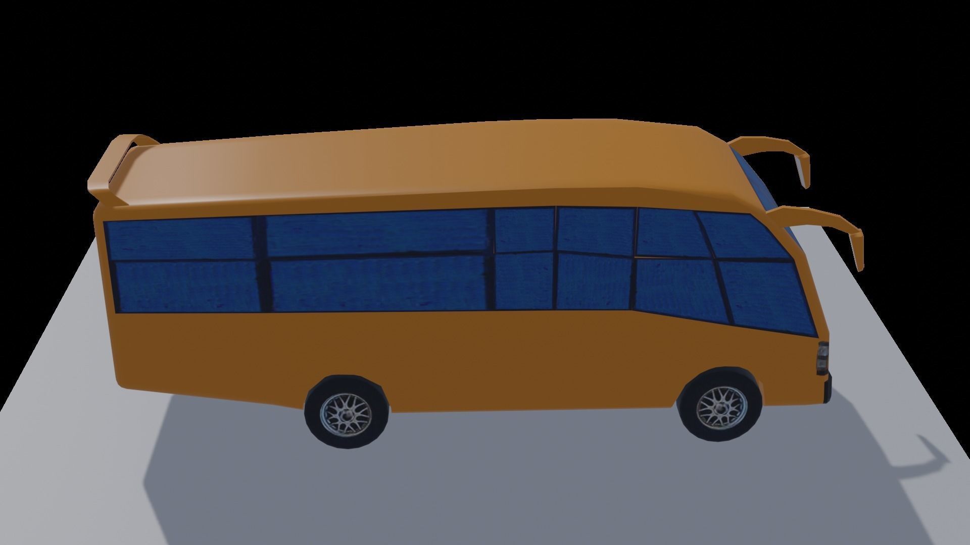 Game Ready Minibus school bus Low-poly 3D model_1